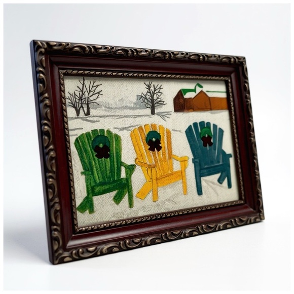 Chaises de Plage Trois Couleurs / Three Colorful Beach Chairs in Winter Snow - Picture 2 of 7